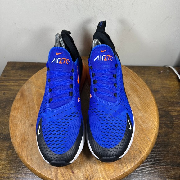 Nike Air Max 270 Blue Orange Running Shoes Sneakers Mens Size 10 AH8050-401 - Picture 7 of 8
